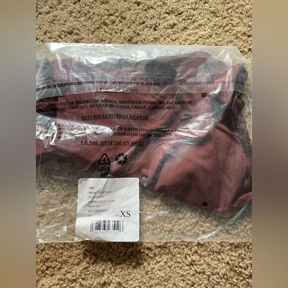 NEW Free People Power Play Lace Trim Camisole - Bittersweet XS - Picture 6 of 6